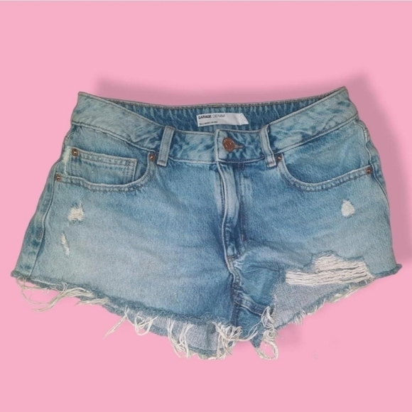 Garage Denim Low rise Ripped  Shorts - Picture 1 of 3